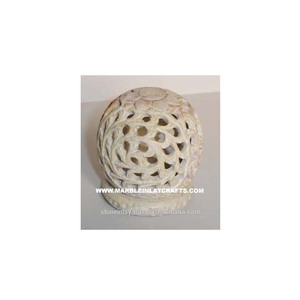 Decorative And Gifting Item Of Top Class Material Natural Soapstone Round Shape And Hand Carving Work <b>Tea</b> <b>Light</b> <b>Candle</b> Holder - Product Image 2