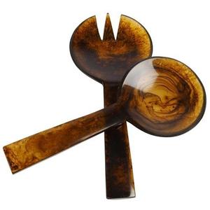 High Quality Black Swirl Resin Cutlery <b>Set</b> Handle Flatware Ice Spoon Salad Tools Dishwasher <b>Microwave</b> Safe - Product Image 1