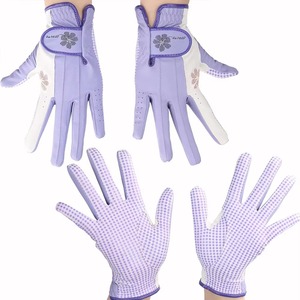 Gants de golf en cuir microfibre violet antidérapants, respirants, avec sangle de poignet réglable, gants de sport unisexes à doigts entiers - Product Image 1