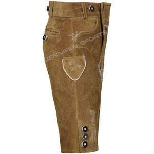 Vente en gros de tenues traditionnelles allemandes personnalisées, vêtements Trachten, short Oktoberfest Lederhosen, style bavarois pour hommes avec bretelles - Product Image 3