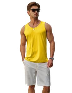 Camiseta sin mangas casual para hombre, vibrante, de tacto suave, con ventilación, de punto, de secado rápido, transpirable, ligera, con caída, para uso diario, cómoda y con costuras duraderas. - Product Image 1