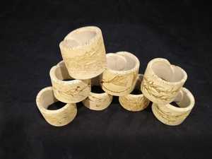 SAMI HANDICRAFTS ชุดแหวนผ้าเช็ดปากชุบเงิน MOP ชุด 8 ชิ้น ตกแต่งธีมโรแมนติกสำหรับการสังสรรค์ในครอบครัวและงานปาร์ตี้ - Product Image 5