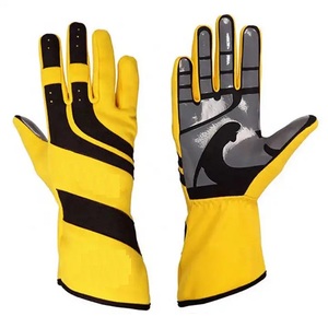 Guantes de Carreras de Invierno Amarillos con Dedos Completos, Diseño de Panel Negro, Revestimiento de PU Antideslizante, Tejido Nomex Impermeable y Ligero para Exteriores - Product Image 1