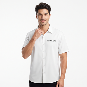Camisa Casual de Manga Corta de Algodón de Alta Calidad al por Mayor, Camisa Blanca Sólida con Botones y Logotipo Personalizado para Hombre, OEM ODM Marca Privada - Product Image 6