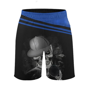 Ensemble de sport pour homme Glamour Plus avec imprimé crâne, noir et bleu, séchage rapide, polyester, short et t-shirt décontractés pour l'été - Product Image 6