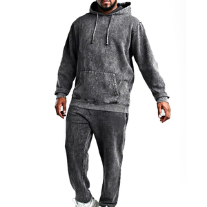 Nouveau survêtement décontracté d'hiver avec logo personnalisé, imprimé délavé à l'acide, respirant, écologique, imperméable, coupe-vent et à capuche, pour le streetwear et le jogging - Product Image 1