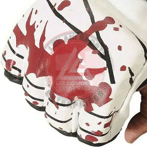 Leather Made Custom Design MMA <b>Gloves</b> <b>Moisture</b> Wicking Hook Loop Closure Unisex Premium Quality Latest Style Printed - Product Image 6