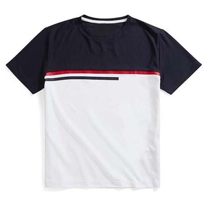 เสื้อยืดคอกลมแขนสั้น ตัดต่อสี แต่งขอบตัดกัน ทรงโอเวอร์ไซส์ สไตล์ลำลอง ผ้าถัก 100% คอตตอน ระบายอากาศได้ดี พิมพ์ลายดิจิทัล - Product Image 1