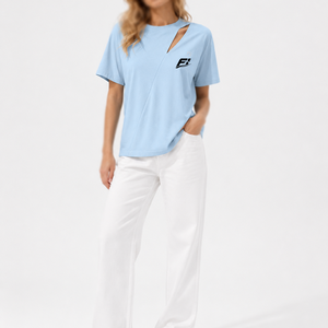 Camiseta de tirantes para mujer, 100% poliéster, manga corta, cuello redondo, suave, transpirable, lisa, con logo personalizado, informal, a la moda. - Product Image 4