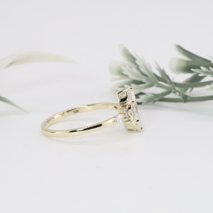 Marquise Cut Simulated Lab Grown Diamond Gold Engagement <b>Ring</b> Classic Cluster Accent <b>Plain</b> Wedding Band Party Women - Product Image 5