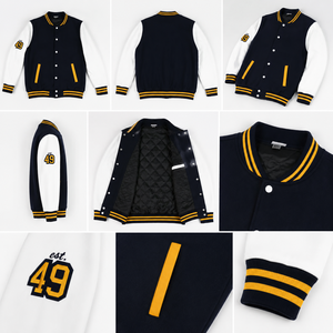 Chaqueta de Béisbol Casual Personalizada de Alta Calidad para Hombre, Delgada, Transpirable, de Invierno, Talla Grande, 100% Lana, Impermeable - Product Image 2