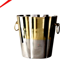 Seau à champagne en acier inoxydable finition argentée, qualité supérieure, refroidisseur à vin, seaux à champagne, vin rouge, bière, avec poignée - Product Image 1