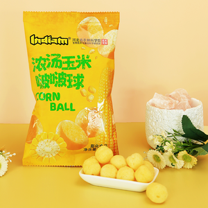 Suministro directo de fábrica Sopa de maíz pesado Sabor <span class=keywords><strong>Pop</strong></span> Ball Bajo en calorías Saludable <span class=keywords><strong>Gourmet</strong></span> Comida inflada Casual Aperitivos de grano no fritos - Product Image 4