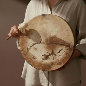 Custom Size Handmade Shaman Drum Natural Skin Frame Drum Lightweight Portable <b>Percussion</b> <b>Instrument</b> for Travel Practice - Product Image 1
