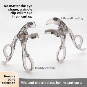 Recourbe-cils manuel sans cadre en acier inoxydable durable, à dents, pour un recourbement et une tenue parfaits, portable, grand angle, style tournesol, vente en gros - Product Image 5