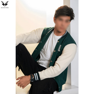 Custom Contrast Color Customized Logo Print Highest Quality Street Wear Varsity Jackets Latest Style Wool Winter Bomber Jacket - Product Image 3