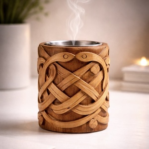 Quemador de Incienso de Madera de Teca Tallado a Mano, Estilo Indio, para Aromaterapia, Meditación y Decoración del Hogar - Product Image 1