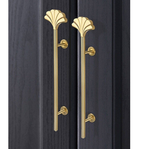 Cajonera Moderna y Sencilla con Tirador de Hoja de Ginkgo en Color Cobre, Tirador de Latón para Puerta de Armario - Product Image 1