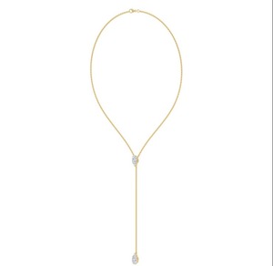 Élégant collier pendentif lariat à deux pierres en diamant de laboratoire taille poire 2,00 carats en or rose 9K - Product Image 6