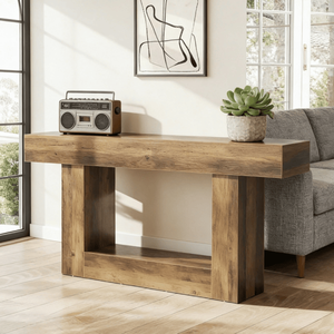 Moderna Consolle Lunga in Legno Massello per Casa, Appartamento e Hotel - Product Image 1