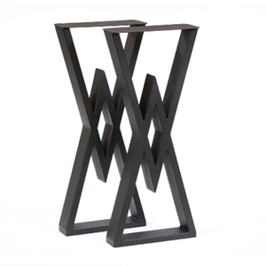 <b>Console</b> Table legs 86cm tall 31cm wide 1 Pair Counter Height Diamond Shape Metal <b>Black</b> Table Legs - Product Image 1