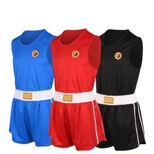 ชุดยูนิฟอร์มชกมวย วูซู ซานด้า สีน้ำเงิน แบบยูนิเซ็กซ์ รับผลิตตามสั่งพร้อมปักโลโก้ ผลิตจากผ้าโพลีเอสเตอร์/คอตตอน ระบายอากาศได้ดี - Product Image 1