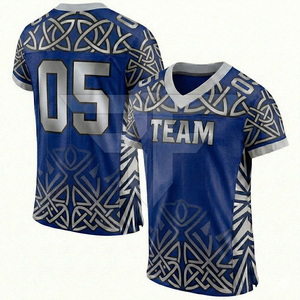 Nuevo Diseño Moderno de Camiseta de Fútbol Americano, Impresión Personalizada por Transferencia de Calor, 100% Poliéster, Transpirable, de Secado Rápido, Corta - Product Image 1