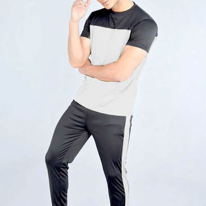 Diseña tu propio logo, ropa informal para hombre, conjunto deportivo de verano de alta calidad, 100% algodón, conjunto de 2 piezas, camiseta y pantalón. - Product Image 4