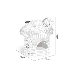 Casa de Juegos de Cartón Corrugado Ecológica para Niños, para Colorear, Dibujar y Hacer Manualidades - Product Image 3