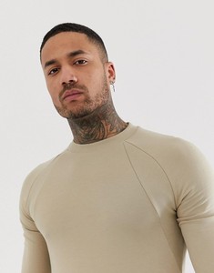 <b>Men's</b> Slim Fit Crew Neck Raglan Sleeve <b>Pullover</b> Knitted Solid Color Casual Sweatshirt Autumn Beige Long Sleeve - Product Image 4