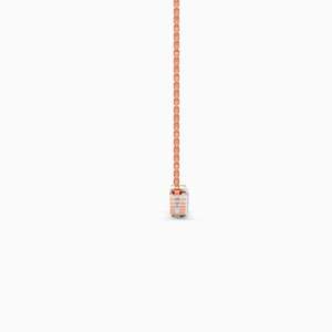 Classic Unisex 14K Solid <b>Gold</b> Rose <b>Gold</b> Synthetic Lab Grown Diamond <b>Necklace</b> Pear-Cut Center Stone Vintage Style Engagement Pave - Product Image 1