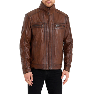 Premium Cowhide Leather <b>Men</b> Bomber <b>Jacket</b> <b>Flight</b> Style Ribbed Collar Cuffs Black Wholesale Factory Direct Price - Product Image 6