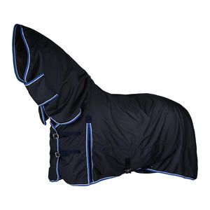 Couverture d'hiver pour cheval 600D très résistante, en promotion |   Couverture imperméable combinée avec protège-cou |   Housse de protection pour chevaux d'extérieur de 75 pouces - Product Image 1