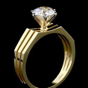 Nouvelle conception, bague de fiançailles pour homme en diamant solitaire brillant cultivé en laboratoire, 2,00 carats, certifiée IGI, or, cadeau de luxe pour une fête - Product Image 3