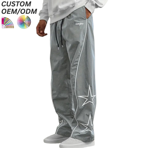 Pantalon décontracté pour hommes grandes tailles, respirant, infroissable, imprimé, avec cordon de serrage, en coton extensible, écologique, support OEM/ODM pour logo personnalisé - Product Image 1