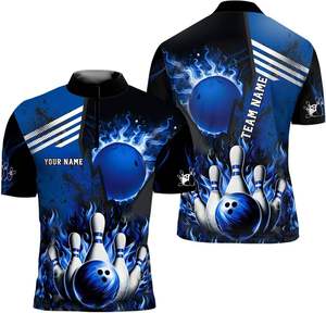 เสื้อโปโลแขนสั้นผู้ชายขายดี ลายพิมพ์แฟชั่นสำหรับเล่นบิลเลียดและโบว์ลิ่ง เสื้อโปโลฤดูร้อน แห้งเร็ว ผลิตจากโพลีเอสเตอร์ - Product Image 5