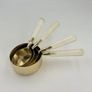 Juego de tazas medidoras de acero inoxidable duradero para hornear, cocinar y uso en la cocina con construcción resistente y de larga duración. - Product Image 1