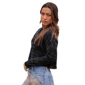 Sudadera con capucha corta de alta calidad con logotipo personalizado, envío directo SIN MOQ, sudadera extragrande con capucha corta para mujer. - Product Image 4