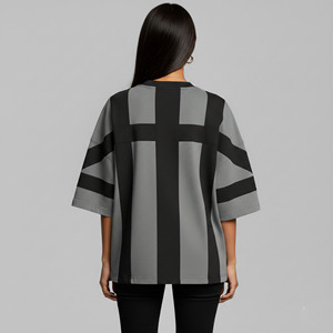OEM/ODM High Quality 100% Cotton 2 Tone Short Sleeve Summer Casual Wear Breathable Eco-Friendly Comfortable Regular <b>Appliques</b> - Product Image 2