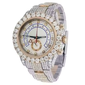 Exquisito Reloj de Lujo con Diamantes de Moissanita, Acabado Brillante, Esfera Elegante y Piedras Relucientes, Perfecto para Vestir en la Noche - Product Image 1