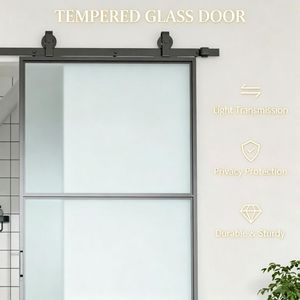 Kit scorrevole per porta a specchio con vetro singolo rifinito per interni, ideale per supermercati, soggiorni, camere da letto e ville - Product Image 3
