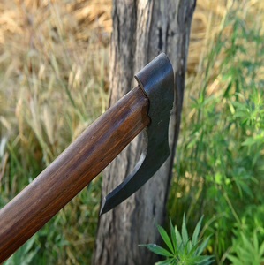 Handmade <b>Axe</b> Carbon Steel Blade Wood <b>Handle</b> With Leather Sheath Outdoor <b>Axe</b> Custom <b>Axe</b> - Product Image 3