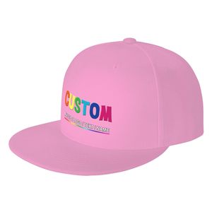 Gorra Snapback Personalizada de 6 Paneles, Rosa, Ajustable, Unisex, de Hilo de Algodón, con Logotipo de Letras Arcoíris en el Panel Frontal - Product Image 2