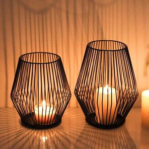 Black Wire Candle <b>Lantern</b> Pillar Holder <b>Hurricane</b> <b>Lantern</b> - Product Image 4