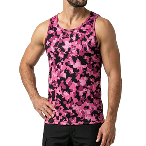 Wholesale Price Men's Camo Sport Tank Tops Moisture Wicking Training Vest Custom Sublimation Print Gym Fitness Wear Tank Tops - Product Image 2