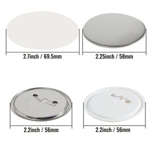 Set di 500 Componenti per Badge Personalizzati da 2,25 Pollici (58mm) con Chiusura a Perno e Parte Superiore in Metallo, Pulitore in Plastica/Metallo per Artigianato e Hobby - Product Image 4