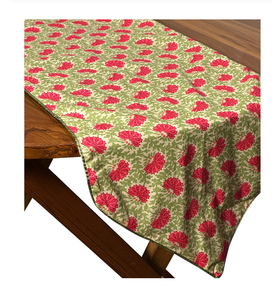 Floral Print Poly Cotton Table Runner Premium Dining Table Linen for Hotel Wedding Home Decor Bulk Supply - Product Image 1