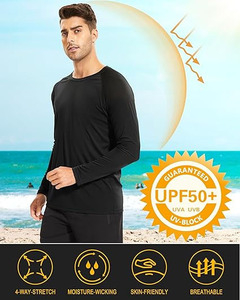 Men's Long Sleeve Shirts UPF 50+ UV Sun Protection Breathable Quick-Dry <b>Athletic</b> Shirts for Hiking Running Workout Rash Guard - Product Image 3