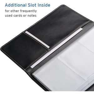 Porta Biglietti da Visita Professionale in Pelle PU con Capacità di 240 Carte, Organizzatore per Biglietti da Visita con Scomparto Porta Carte di Credito - Product Image 3
