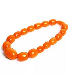 Collar de Cuentas de Resina Turquesa B.H CRAFTS, Unisex, Cuentas Redondas Naranjas, Certificado IGI, Joyería de Moda para Fiestas, Pieza Destacada - Product Image 1